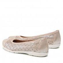 Load image into Gallery viewer, Caprice Gold Shimmer Soft Leather Cut Out Ballerina Shoe
