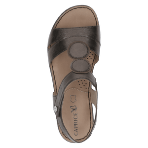 Caprice Gunmetal Leather T-Bar Style Sandal - Boutique on the Green 