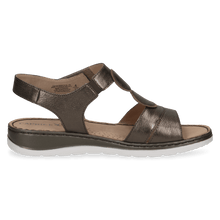 Load image into Gallery viewer, Caprice Gunmetal Leather T-Bar Style Sandal - Boutique on the Green 
