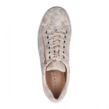 Load image into Gallery viewer, Caprice Leather Lace &amp; Zip Up Classic Trainer Pump With Silver Trim
