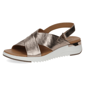 Caprice Leather Metallic Cross Over With Back Strap Sport Styling Sandal