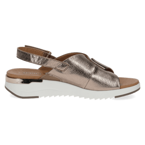 Caprice Leather Metallic Cross Over With Back Strap Sport Styling Sandal