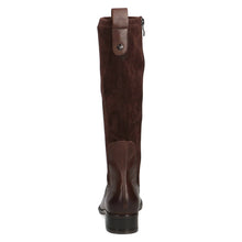 Load image into Gallery viewer, Caprice Leather Mix Dark Brown Flat Knee High Boot - Boutique on the Green 
