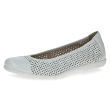 Load image into Gallery viewer, Caprice White Soft Leather Cut Out Ballerina Shoe
