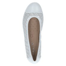 Load image into Gallery viewer, Caprice White Soft Leather Cut Out Ballerina Shoe
