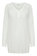 Load image into Gallery viewer, Kaffe Amber off white crinkle woven long sleeve tunic blouse
