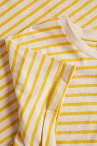 Saint Tropez organic cotton yellow & off white stripe t-shirt - Boutique on the Green 