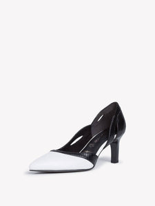 Pointed Toe Mid Heel Detailed Court Shoe