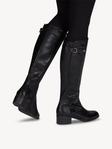 Leather Croc Trim & Buckle Knee High Boot - Boutique on the Green 