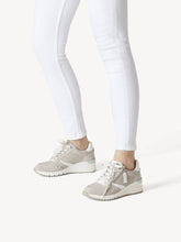Load image into Gallery viewer, Tamaris Zip &amp; Lace Up Wedge Trainer With Metallic Trim Laces
