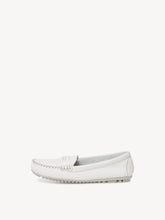 Load image into Gallery viewer, Tamaris White Leather Stitch Detailed Slip On Moccasin
