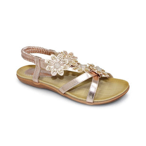 Lunar Fiji open toe floral & diamante applique sandal