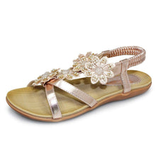 Load image into Gallery viewer, Lunar Fiji open toe floral &amp; diamante applique sandal
