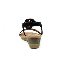 Load image into Gallery viewer, Lunar Genoa Open Toe Wedge Sandal With Decorative Front Brooch
