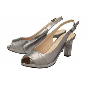 Lotus Stellar Gunmetal Peep Toe Slingback Platform Shoe - Boutique on the Green 