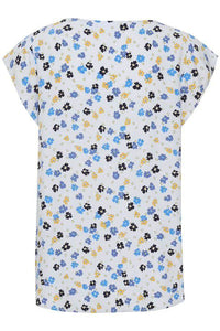 Saint Tropez Blanca Adele Ditsy Print Cap Sleeve Woven Top With Beaded Trim At Shoulder
