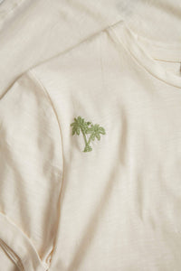 Saint Tropez organic cotton palm embroidery jersey t-shirt - Boutique on the Green 