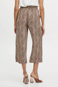 BYoung Joella Printed Elasticated Wide Leg Crop Woven Trouser