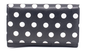 Leather Polka Dot Medium Purse With Button Fastening - Boutique on the Green 