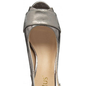 Lotus Stellar Gunmetal Peep Toe Slingback Platform Shoe - Boutique on the Green 