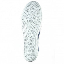 Load image into Gallery viewer, Lunar Exbury Leather Floral Metallic White Mock Lace Up Plimsoll
