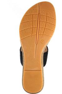 Wsuwane sandały typu mule Lunar Ezra z palcami i efektem liny i wykończeniami z klejnotów