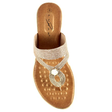Load image into Gallery viewer, Lunar Ezra Toe Post Slip On Mule Sandal With Rope Effect &amp; Jewelled Trim - Boutique on the Green 
