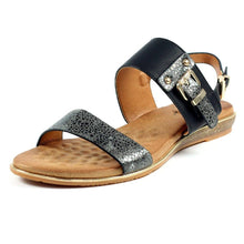 Load image into Gallery viewer, Lunar Horton Speckled Double Strap &amp; Buckle Open Toe Sandal
