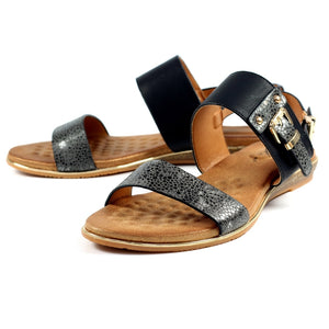 Lunar Horton Speckled Double Strap & Buckle Open Toe Sandal - Boutique on the Green 