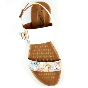 Lunar Horton Speckled Double Strap & Buckle Open Toe Sandal - Boutique on the Green 