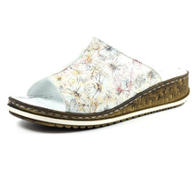 Load image into Gallery viewer, Lunar Magnet Off White Floral Print Leather Slip On Mule Wedge Sandal - Boutique on the Green 
