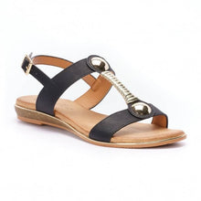 Load image into Gallery viewer, Lunar Renoir Gold T-Bar &amp; Back Strap Open Toe Sandal - Boutique on the Green 
