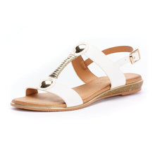 Load image into Gallery viewer, Lunar Renoir Gold T-Bar &amp; Back Strap Open Toe Sandal - Boutique on the Green 
