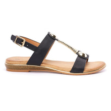 Load image into Gallery viewer, Lunar Renoir Gold T-Bar &amp; Back Strap Open Toe Sandal - Boutique on the Green 
