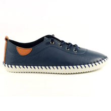 Load image into Gallery viewer, Lunar Shoes St Ives Leather Mock Lace Up Plimsol
