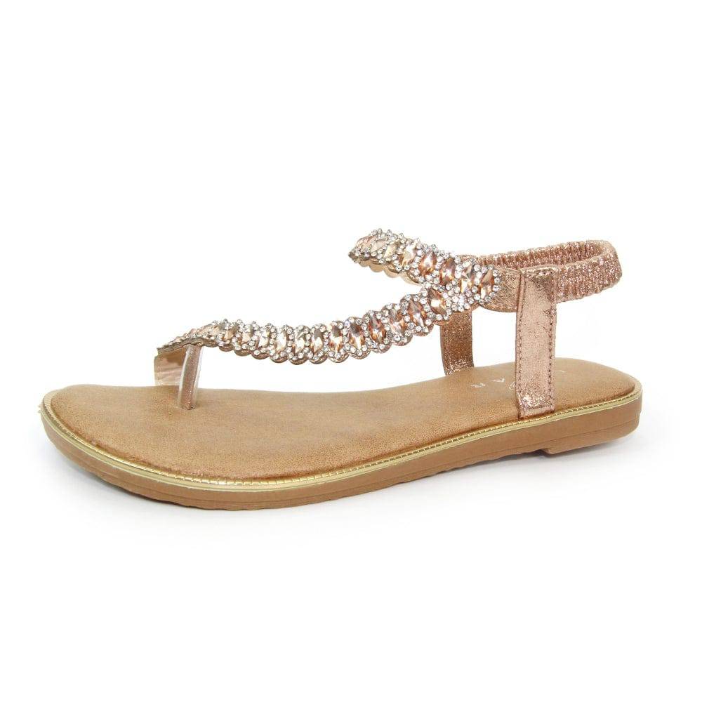 Lunar Shoes Yasmine Glitzy Toe Loop Sandal - Boutique on the Green 