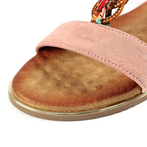 Lunar Sily Pink Plaited & Hoop Open Toe Sandal