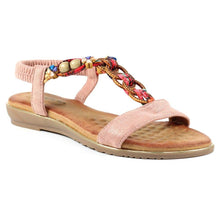 Load image into Gallery viewer, Lunar Sily Pink Plaited &amp; Hoop Open Toe Sandal
