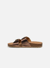 Load image into Gallery viewer, Marco Tozzi Leather 2 Buckle Strap Rose Metallic Slip On Mule - Boutique on the Green 
