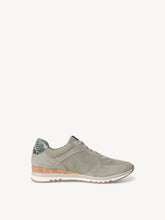 Load image into Gallery viewer, Marco Tozzi Light Green Perforated Zip &amp; Lace Up Trainer With Snake Trim Detail
