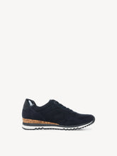 Load image into Gallery viewer, Marco Tozzi Navy Perforated Zip &amp; Lace Up Trainer
