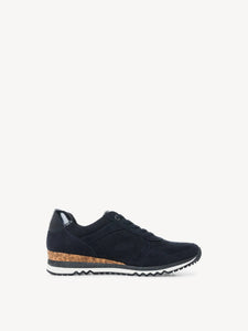 Marco Tozzi Navy Perforated Zip & Lace Up Trainer