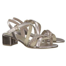 Load image into Gallery viewer, Marco Tozzi Platinum Multi Strap Rope &amp; Chain Block Heeled Sandal
