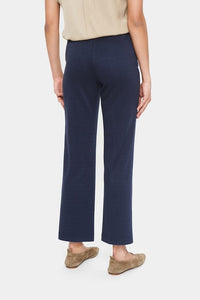 Saint Tropez KaileenSZ Navy Jersey Stretch Casual Trousers With Elastic Waist - Boutique on the Green 