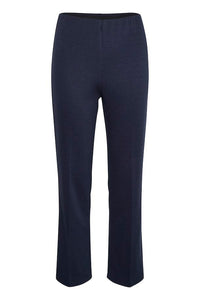 Saint Tropez KaileenSZ Navy Jersey Stretch Casual Trousers With Elastic Waist - Boutique on the Green 