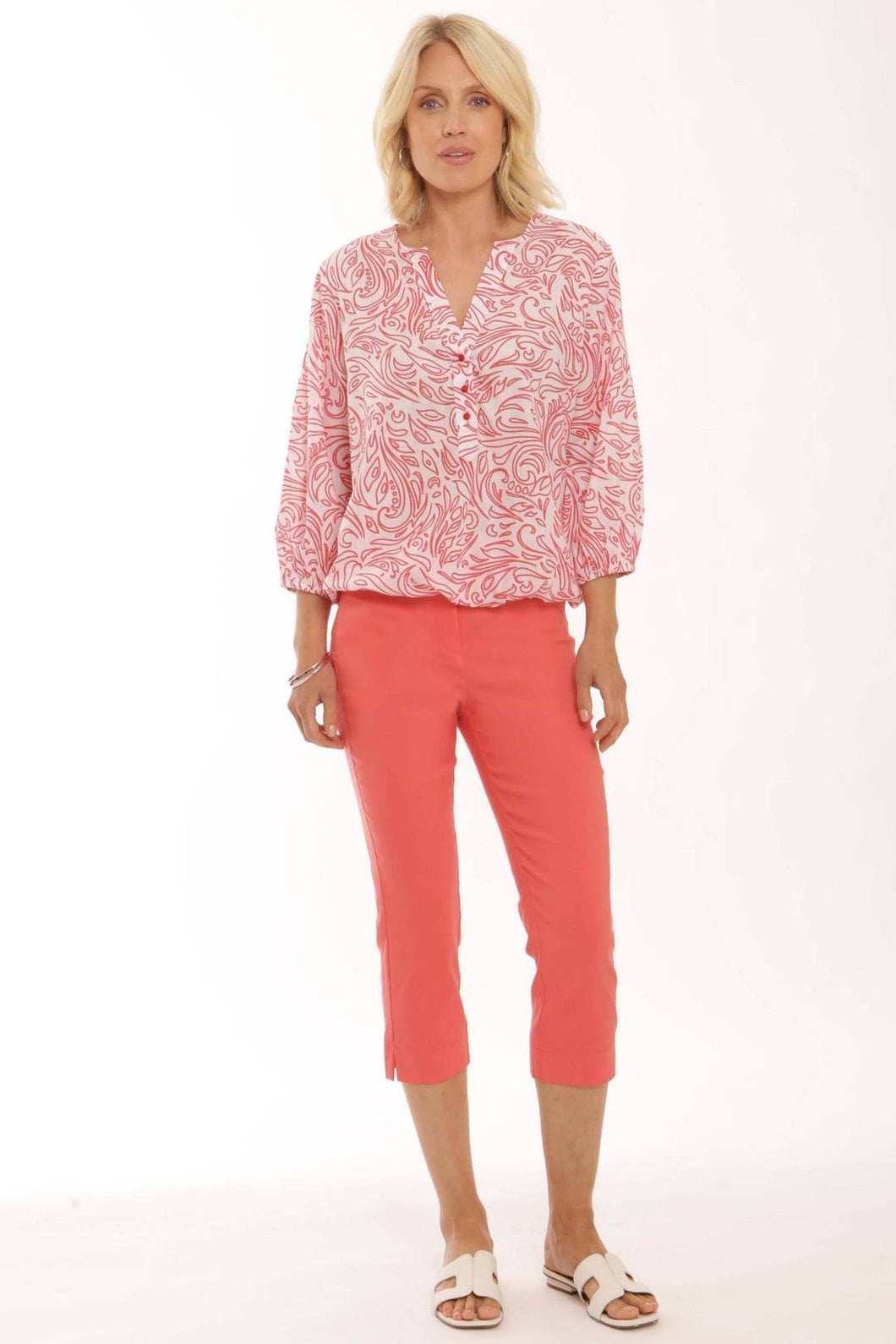 Pomodoro Stretch Bengaline Crop Trousers - Boutique on the Green 