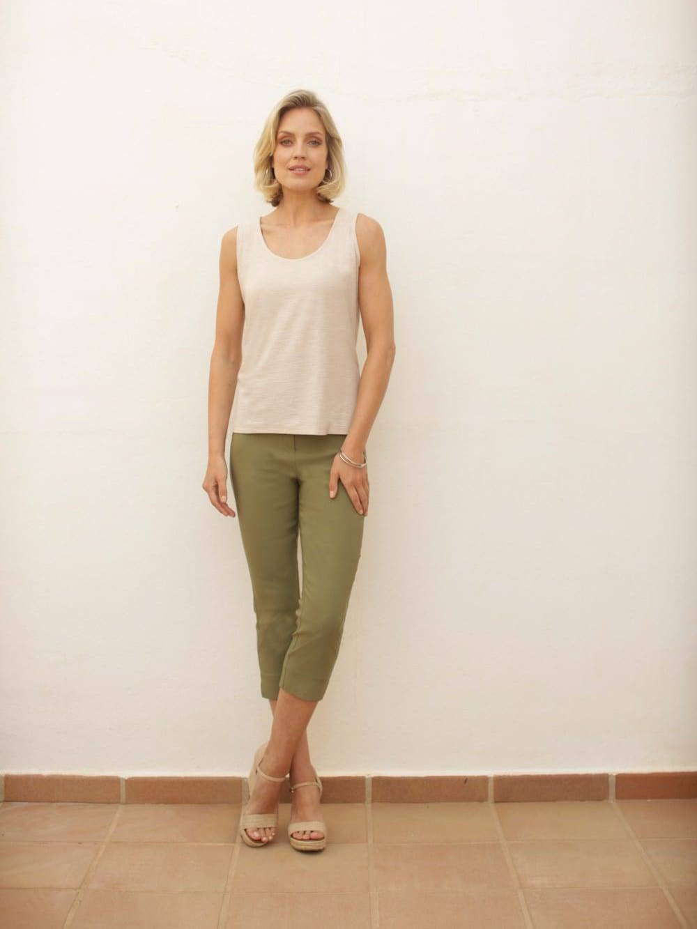 Pomodoro Stretch Bengaline Crop Trousers - Boutique on the Green 