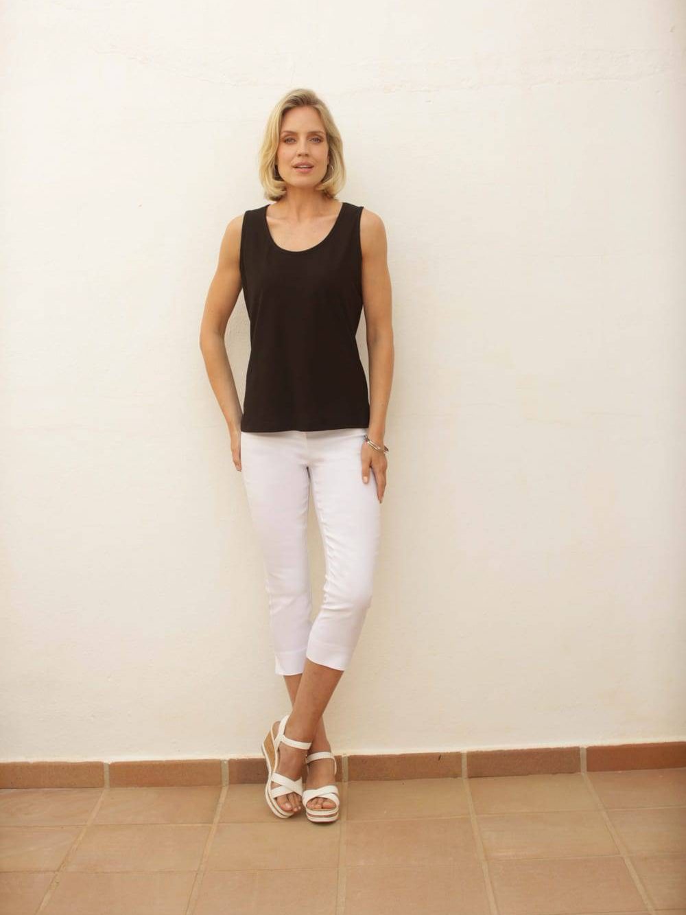 Pomodoro Stretch Bengaline Crop Trousers - Boutique on the Green 