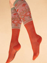 Load image into Gallery viewer, Powder Wool Mix Knitted Fair Isle Diamond Boot Socks - Boutique on the Green 
