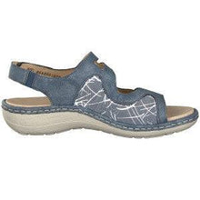Load image into Gallery viewer, Remonte Blue Multi Velcro Strap &amp; Stretch Comfort Sandal
